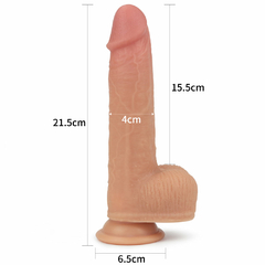 02317 | Pênis Dupla Densidade Rotativo 21,5x4 cm Dual layered Silicone Rotating Nature Cock Liam - LOVETOY - loja online