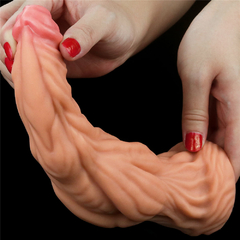 02318 | Pênis Dupla Densidade 24,5x6,3 cm Dual Layered Platinum Silicone Cock Bege - LOVETOY na internet