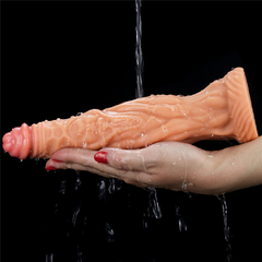 02318 | Pênis Dupla Densidade 24,5x6,3 cm Dual Layered Platinum Silicone Cock Bege - LOVETOY - loja online