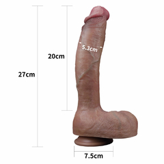 02320 | Pênis Dupla Densidade 27x5,3cm Dual Layered Platinum Silicone Cock Marrom - LOVETOY - comprar online