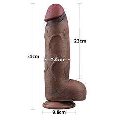 02321 | Pênis Dupla Densidade 31x7,6 cm - Dual Layered Platinum Silicone Cock Marrom - LOVETOY - comprar online