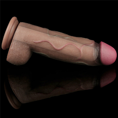 02321 | Pênis Dupla Densidade 31x7,6 cm - Dual Layered Platinum Silicone Cock Marrom - LOVETOY