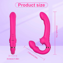 02394 | Vibrador Duplo 3 em 1.vibrador tipo cinta com estimulação de pulsação com 5 velocidades e 10 modos de vibração introdutória - YOUVIBE - loja online