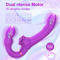 Imagem do 02394 | Vibrador Duplo 3 em 1.vibrador tipo cinta com estimulação de pulsação com 5 velocidades e 10 modos de vibração introdutória - YOUVIBE