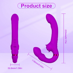 02394 | Vibrador Duplo 3 em 1.vibrador tipo cinta com estimulação de pulsação com 5 velocidades e 10 modos de vibração introdutória - YOUVIBE - loja online