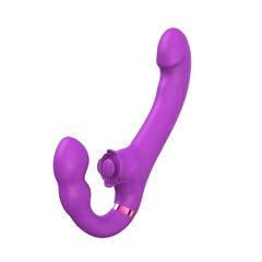 02394 | Vibrador Duplo 3 em 1.vibrador tipo cinta com estimulação de pulsação com 5 velocidades e 10 modos de vibração introdutória - YOUVIBE