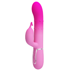 02425 | Vibrador Rabbit Recarregável com Esferas e Estimulador Clitoriano - Shima - PRETTY LOVE