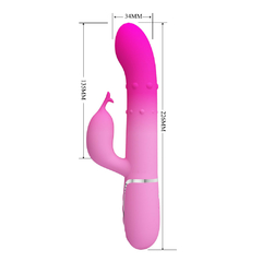 Imagem do 02425 | Vibrador Rabbit Recarregável com Esferas e Estimulador Clitoriano - Shima - PRETTY LOVE