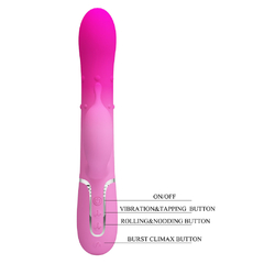 02425 | Vibrador Rabbit Recarregável com Esferas e Estimulador Clitoriano - Shima - PRETTY LOVE