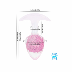 02492 | Plug Anal de Silicone Platina usando nova tecnologia com esfera de vidro Interno e Alça - Sorvete - Tamanho P - VIPMIX - E-VARIEDADES