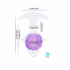 02492 | Plug Anal de Silicone Platina usando nova tecnologia com esfera de vidro Interno e Alça - Sorvete - Tamanho P - VIPMIX - E-VARIEDADES