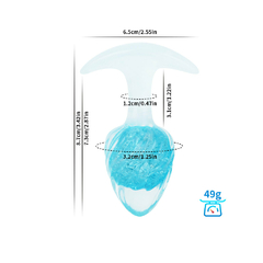 02492 | Plug Anal de Silicone Platina usando nova tecnologia com esfera de vidro Interno e Alça - Sorvete - Tamanho P - VIPMIX na internet