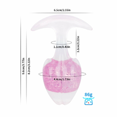 Imagem do 02498 | Plug Anal de Silicone Platina usando nova tecnologia com esfera de vidro Interno e Alça - Brotos - Tamanho M - VIPMIX