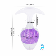 Imagem do 02504 | Plug Anal de Silicone Platina usando nova tecnologia com esfera de vidro Interno e Alça - Brotos - Tamanho P - VIPMIX