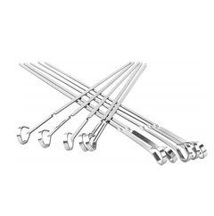 Set X12 Palitos Pinches De Brochette espiralado 43cm Parrilla Acero en internet