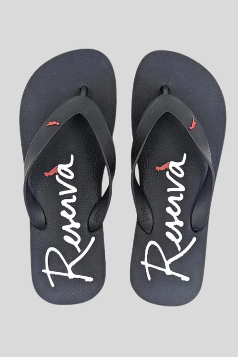 Chinelo Masculino Reserva Basic Preto Logo Vemelho