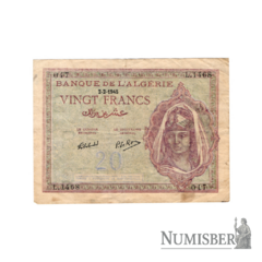 Argelia - 20 Francos - P92 - 1945