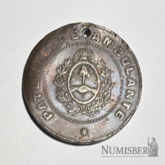 Argentina - Ficha de Vendedor Ambulante 10 Pesos - 1898