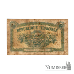 Libano - 5 Piastras - P40 - 1948 - comprar online