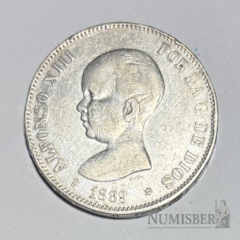 España - 5 Pesetas Alfonso XIII - KM689 - 1889