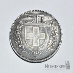 Suiza - 5 Francos - KM37 - 1922