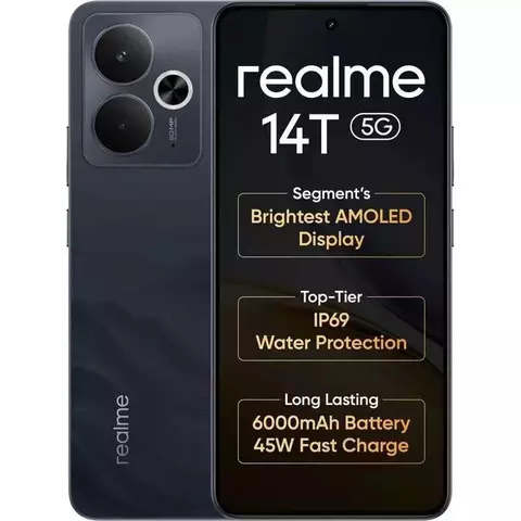 Smartphone Realme 14T 5G 256GB, 8GB RAM, Tela 6,67, AMOLED 120Hz, Câm. 50MP