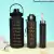 Kit 3 Garrafas De Água Squeeze Motivacional Com Adesivos PRETO