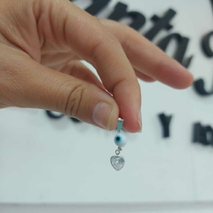Dije Ojo Turco con Piedra Corazón