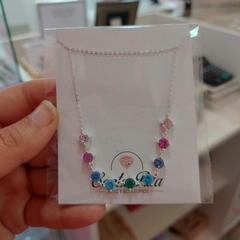 Gargantilla con Piedras Encastradas Multicolor.
