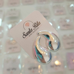 Aros Pasantes Gotas de Plata Laminada. - comprar online