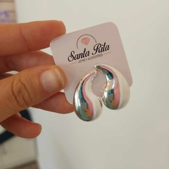 Aros Pasantes Gotas de Plata Laminada.
