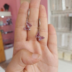 Imagen de Argollitas con Colgante Mariposas.