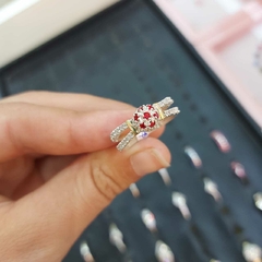 Anillo Frutillita con Detalles en Oro. - tienda online