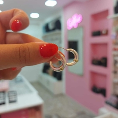 Argollitas Infladitas con Detalles en Oro. - comprar online