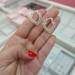 Argollitas de Plata Laminada Corazón.
