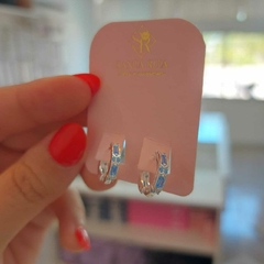 Argollitas Cliker con Piedras Celestes.