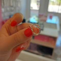 Argollitas Cliker con Piedras Encastradas. - comprar online