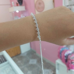 Pulsera con Piedritas Blancas Cristal.