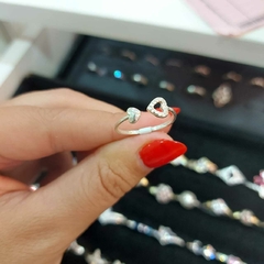Anillo Semi Abierto Corazones. - comprar online