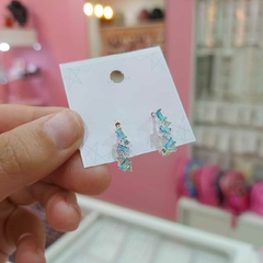 Argollitas Cliker con Piedras Celestes.
