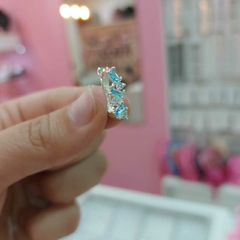 Argollitas Cliker con Piedras Celestes. - comprar online