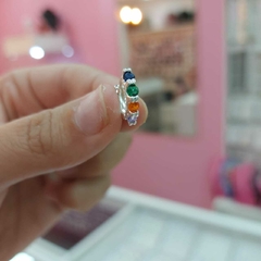 Argollitas Cliker con Piedras Encastradas. - Santa Rita Joyas y Accesorios