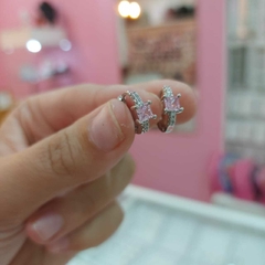 Argollitas Cliker con Piedra Encastrada.