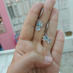 Argollitas con Colgante Unicornio.
