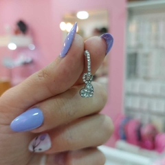 Aros Pasantes Semi Argollitas con Colgante. - Santa Rita Joyas y Accesorios