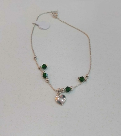 Tobillera con Dije Corazón, Pelotitas y Piedritas.