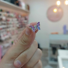 Aros Pasantes Mariposas. - Santa Rita Joyas y Accesorios