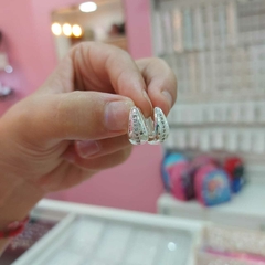 Argollitas Cliker Gotas con Piedritas.
