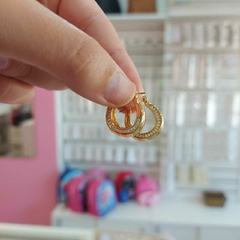 Argollitas Infladas con Brillito.