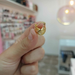 Argollitas de Acero Dorado. - comprar online